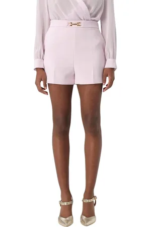 Elisabetta Franchi Femme, Shorts, Rose, Taille: 40 FR Short bleu sur mesure avec boucle dorée