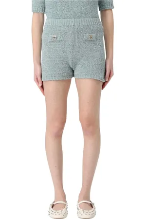 Twin-Set Femme, Shorts, Bleu, Taille: 40 FR Shorts en Tricot Noir