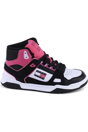Tommy Hilfiger Femme, Chaussures, Multicolore, Taille: 37 EU Baskets Casual en Cuir Noir HighTop