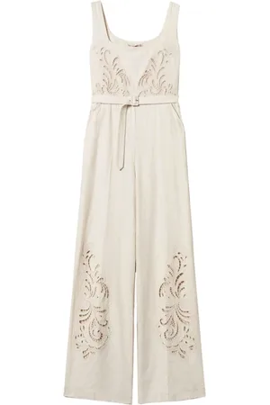Twin-Set Femme, Combinaisons et Ensembles, Blanc, Taille: 38 FR Combinaison Blanche avec Ceinture à la Taille