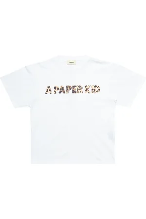 A PAPER KID Homme, Tops, Blanc, Taille: L Logo Unisex T-Shirt