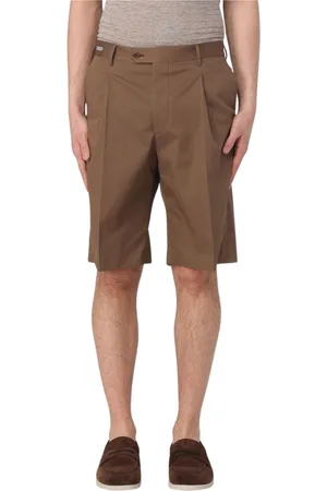 corneliani Homme, Shorts, Brun, Taille: M Shorts en Coton Plissé Bleu
