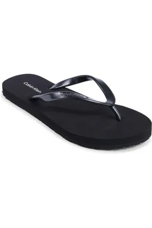 Calvin Klein Femme, Chaussures, Noir, Taille: 37 EU Tong en caoutchouc noir solide