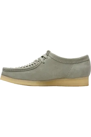 Clarks Homme, Chaussures, Vert, Taille: 43 EU Sauge Tissée Daim Wallabee Baskets