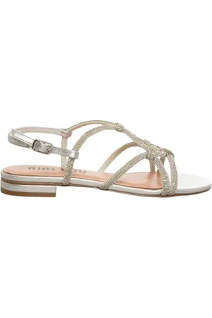 Bibi Lou Femme, Chaussures, Gris, Taille: 38 EU Sandale Plate Argentée Bijou