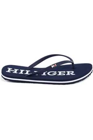Tommy Hilfiger Femme, Chaussures, Bleu, Taille: 37 EU Logo Tongs Sandales Été