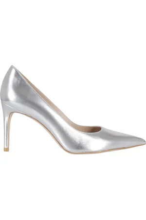 Stuart Weitzman Femme, Chaussures, Gris, Taille: 38 EU Escarpin métallique argenté avec design pointu
