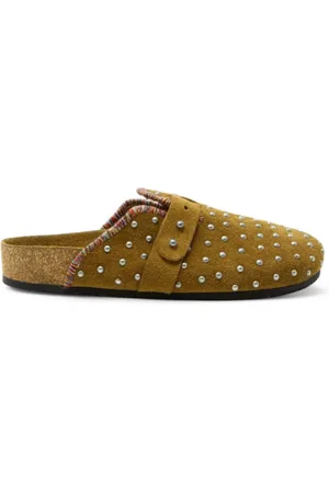Arizona Love Femme, Chaussures, Brun, Taille: 37 EU Sabots en daim marron avec clous argentés