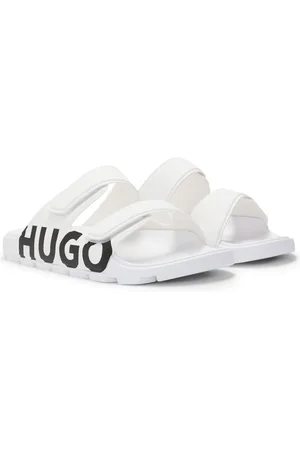 HUGO BOSS Homme, Chaussures, Blanc, Taille: 44 EU Sandales Statement avec Bretelles Réglables