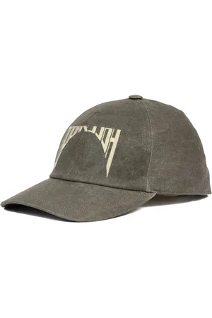 Rick Owens Homme, Accessoires, Gris, Taille: M Casquette Hollywood Dark Dust avec Broderie