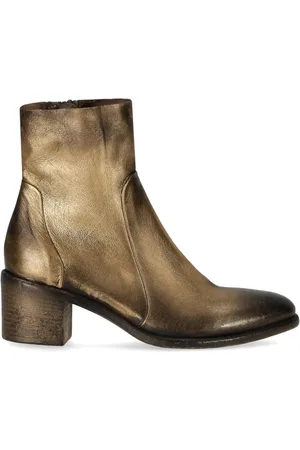 Strategia Femme, Chaussures, Jaune, Taille: 40 EU Bottine Texane Dorée à Talon