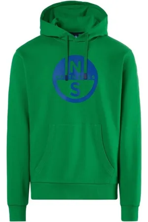 North Sails Homme, Sweatshirts et sweats à capuche, Vert, Taille: XL Sweat à capuche en coton biologique avec grand logo