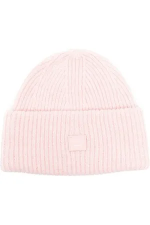 Acne Studios Unisex, Accessoires, Rose, Taille: ONE Size Bonnet rose avec Small Face Logo