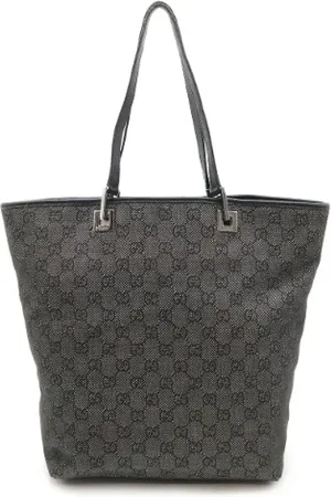 Gucci Femme, Pre-owned, Noir, Taille: ONE Size Pre-owned Denim cabas