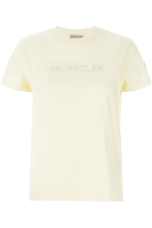Moncler Femme, Tops, Blanc, Taille: 42 FR T-shirts et Polos Blancs avec Logo