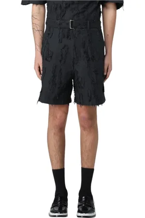 Msgm Homme, Shorts, Noir, Taille: M Shorts en Coton Déchiré Élégants