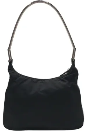 Prada Femme, Pre-owned, Noir, Taille: ONE Size Pre-owned Toile sacs-prada