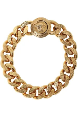 VERSACE Femme, Accessoires, Jaune, Taille: L Élégant Bracelet Chaîne Curb en Or