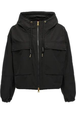 Moncler Femme, Vestes, Noir, Taille: 42 FR Vestes Noires avec Capuche Ajustable