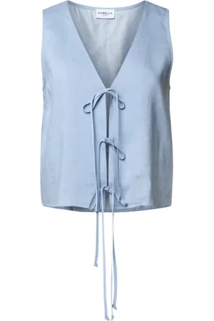 MARELLA Femme, Tops, Bleu, Taille: 36 FR Haut Bleu Sans Manches Isolana