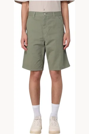 Carhartt Homme, Shorts, Vert, Taille: W30 Shorts en Coton Vert Décontracté