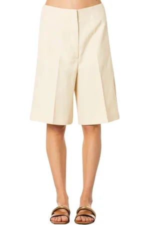 LIVIANA CONTI Femme, Shorts, , Taille: 38 FR Shorts Bermuda en Lin Pop Corn