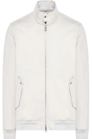 Duno Homme, Vestes, Blanc, Taille: 2XL Bomber en coton avec col Mao