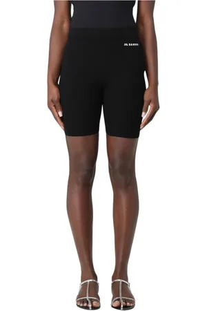Jil Sander Femme, Shorts, Noir, Taille: 40 FR Short de cyclisme en tricot côtelé crème