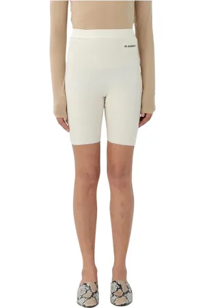 Jil Sander Femme, Shorts, , Taille: 38 FR Short en Laine Côtelée Crème