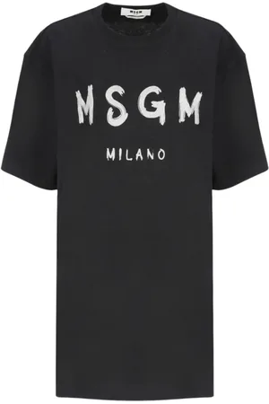 Msgm Femme, Robes, Noir, Taille: 40 FR Élégante Robe Midi Noire avec Volants