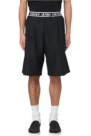 VERSACE Homme, Shorts, Noir, Taille: S Shorts Casual Noirs avec Taille Élastique