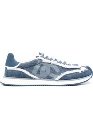 Dolce & Gabbana Femme, Chaussures, Bleu, Taille: 39 EU Baskets Bleues avec Laçage Avant