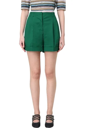 Max Mara Femme, Shorts, Vert, Taille: 34 FR Shorts en Coton Plissé Blanc