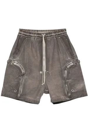 Rick Owens Homme, Shorts, Gris, Taille: L Shorts en Coton avec Cordon Bauhaus