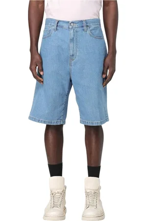 Carhartt Homme, Shorts, Bleu, Taille: W31 Shorts en Denim Bleu Élégants et Fonctionnels