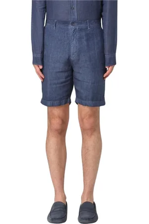 120% Lino Homme, Shorts, Bleu, Taille: 2XL Shorts Casual en Lin Blanc Homme