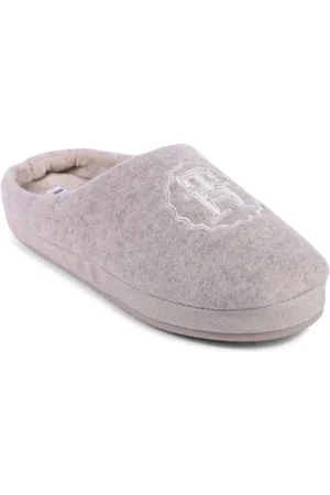 Tommy Hilfiger Femme, Chaussures, , Taille: 39 1/2 EU Chaussons en Laine avec Logo Brodé