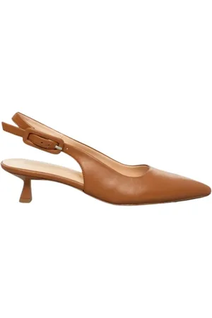 BIANCA DI Femme, Chaussures, Brun, Taille: 39 EU Sandale slingback en cuir cognac