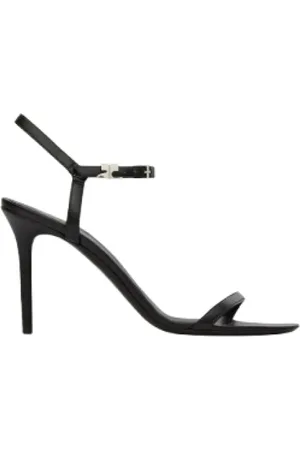 Courrèges Femme, Chaussures, Noir, Taille: 38 EU Sandales de Soirée en Cuir Noir avec Boucle AC