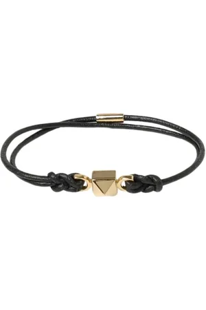 VALENTINO GARAVANI Femme, Accessoires, Noir, Taille: M Bracelet en cuir à clous pyramidaux élégant