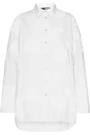 ROTATE Femme, Blouses et Chemises, Blanc, Taille: 38 FR Chemise Blanche Oversize Florale