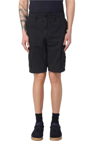 Stone Island Homme, Shorts, Bleu, Taille: W36 Shorts Cargo Olive avec Poches