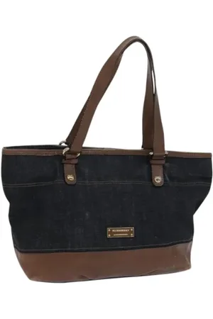 Burberry Femme, Pre-owned, Bleu, Taille: ONE Size Pre-owned Toile sacs-main