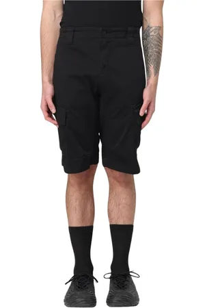 C.P. Company Homme, Shorts, Noir, Taille: S Shorts Cargo Kaki avec Plusieurs Poches
