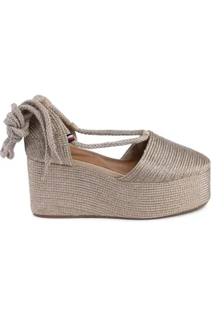 Tommy Hilfiger Femme, Chaussures, Jaune, Taille: 38 EU Espadrilles Compensées Or