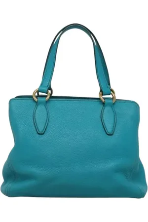 Miu Miu Femme, Pre-owned, Bleu, Taille: ONE Size Pre-owned Cuir sacs-main