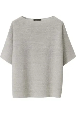 Fabiana Filippi Femme, Pulls, Gris, Taille: 36 FR Jersey oversize lurex à manches courtes