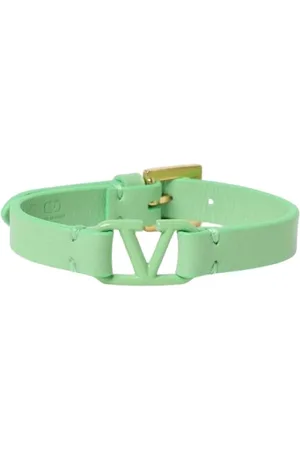 VALENTINO GARAVANI Femme, Accessoires, Vert, Taille: ONE Size Bracelet en Cuir avec Bijou Menthe