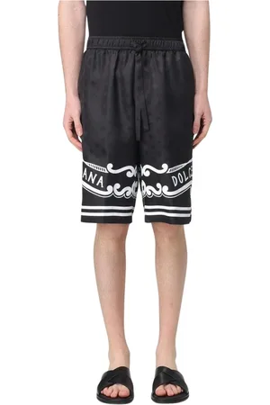 Dolce & Gabbana Homme, Shorts, Noir, Taille: XL Shorts en soie noire élégants