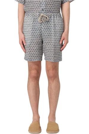 120% Lino Homme, Shorts, Bleu, Taille: L Shorts Casual en Lin Bleu